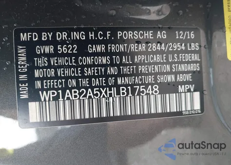 2017 Porsche Macan S from USA, damaged, VIN WP1AB2A5XHLB17548